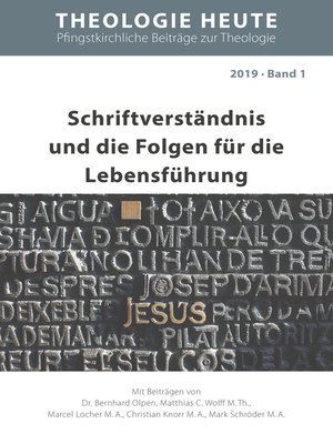 cover image of Schriftverständnis und die Folgen für die Lebensführung